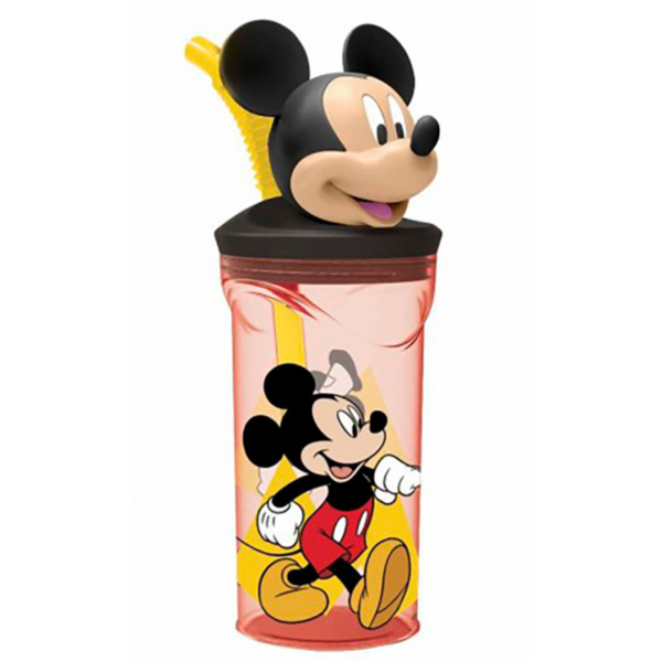 Vaso Figurita 3D con Pajita Mickey Rojo