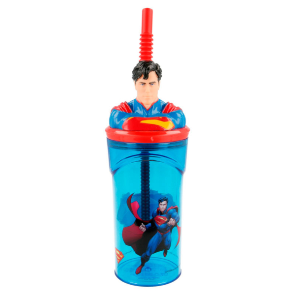 Vaso Figurita 3D Warner con Pajita Dc Superman