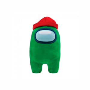 Peluche Among US Verde Gorro Rojo Ojo 3D 30 cm