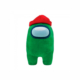 Peluche Among US Verde Gorro Rojo Ojo 3D 30 cm