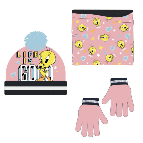 Pack Regalo Warner Gorro, Cuello y Guantes Looney Tunes Piolin