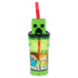 Vaso Figurita 3D con Pajita Minecraft