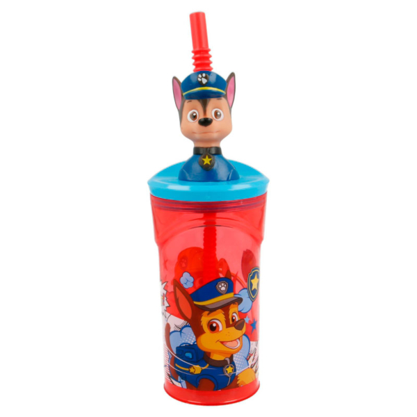 Vaso Figurita 3D con Pajita Patrulla Canina