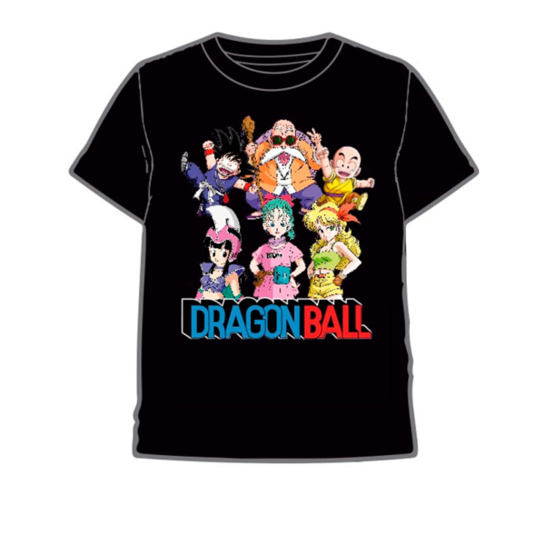 Camiseta Bola de Dragon personajes Negra