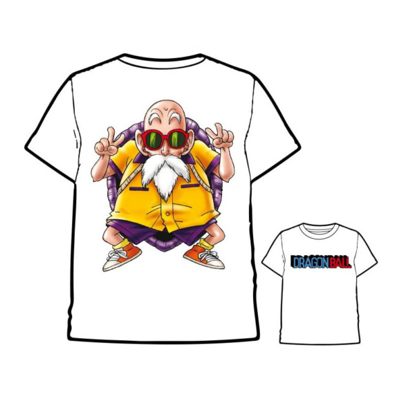 Camiseta Bola de Dragon Muten Roshi Blanca