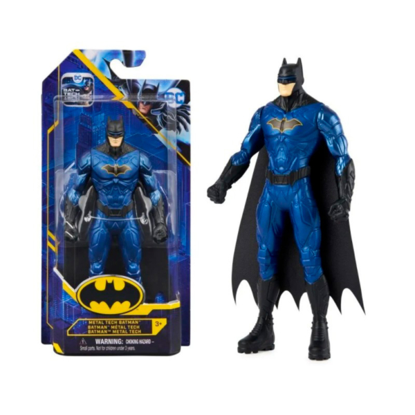 Figura Warner DC Batman Metal Tech Batman Azul 15 cm