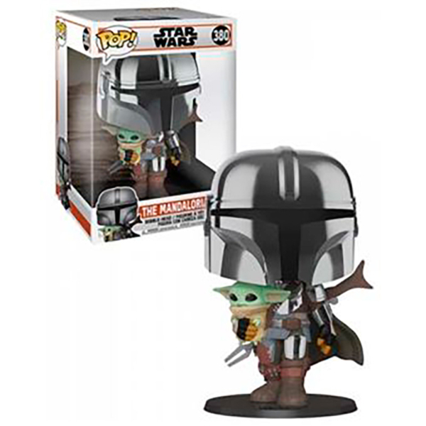 Figura Funko Pop The Mandalorian Mandalorian with The Child Grande