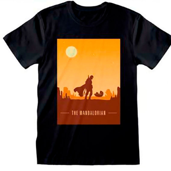 Camiseta Star Wars The Mandalorian Paisaje Negra